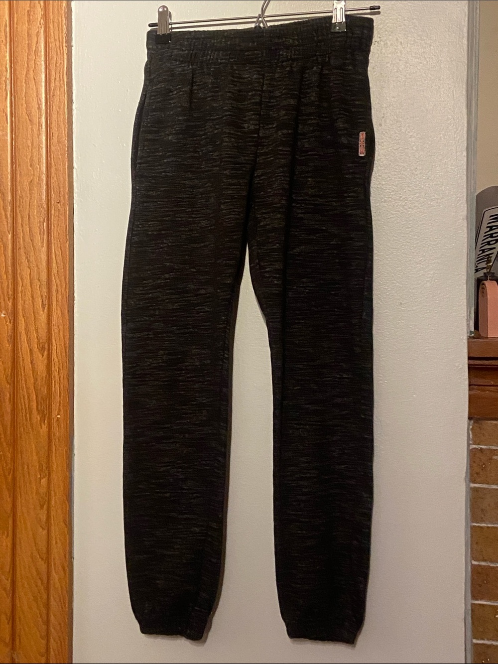Girls Black Heather French Terry Jogger Pants by Hudson size 12/14 L EUC